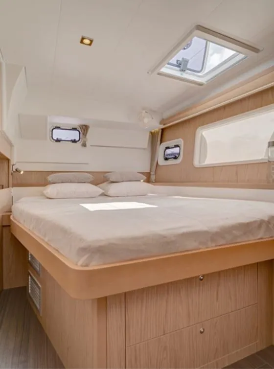Cabin on Orion VIII, a Lagoon 400 S2 catamaran at Skiathos, Greece