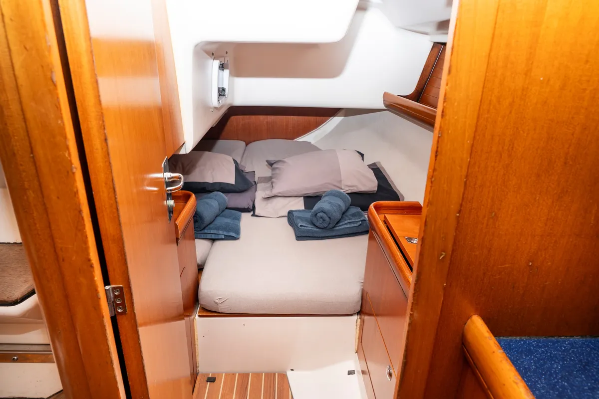 Cabin on Brina, a Elan 333 sailboat at Grad Labin, Croatia