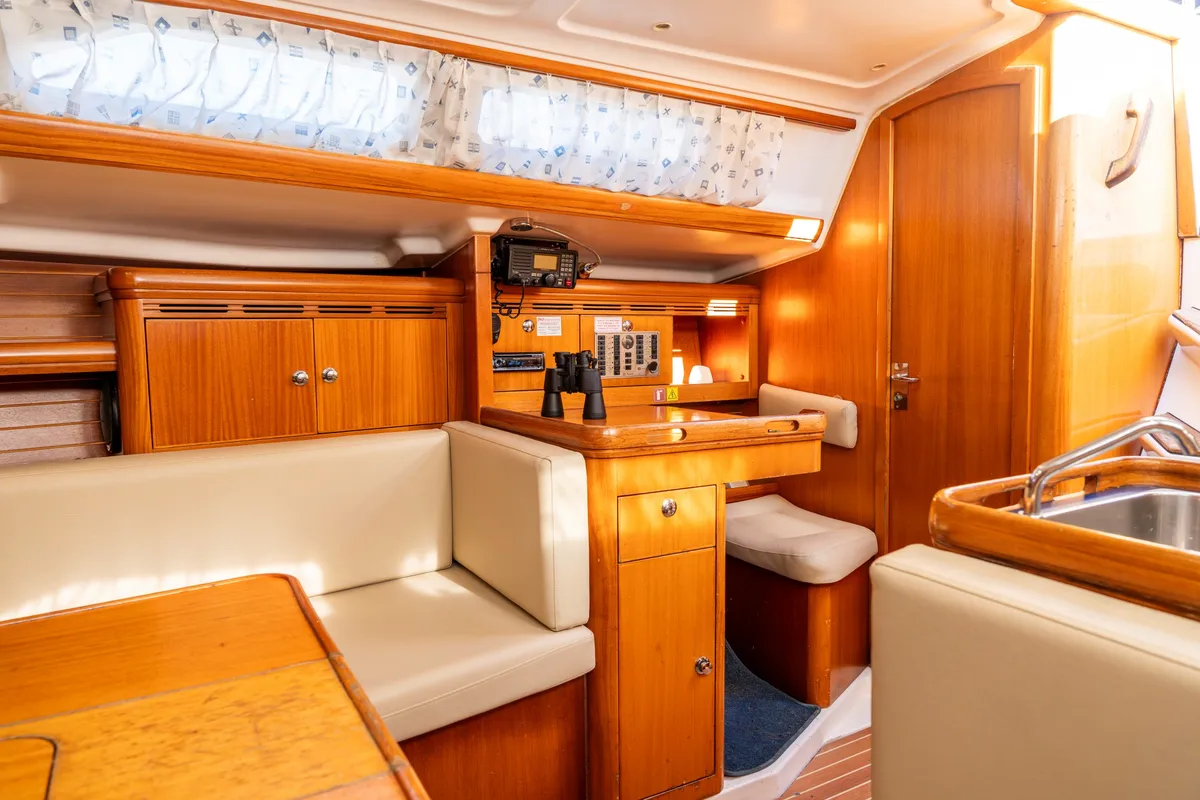 Salon of Brina, a Elan 333 sailboat at Grad Labin, Croatia