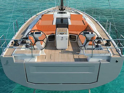 Cockpit of Mighty M, a Beneteau Oceanis 51.1 sailboat at Athens, Greece