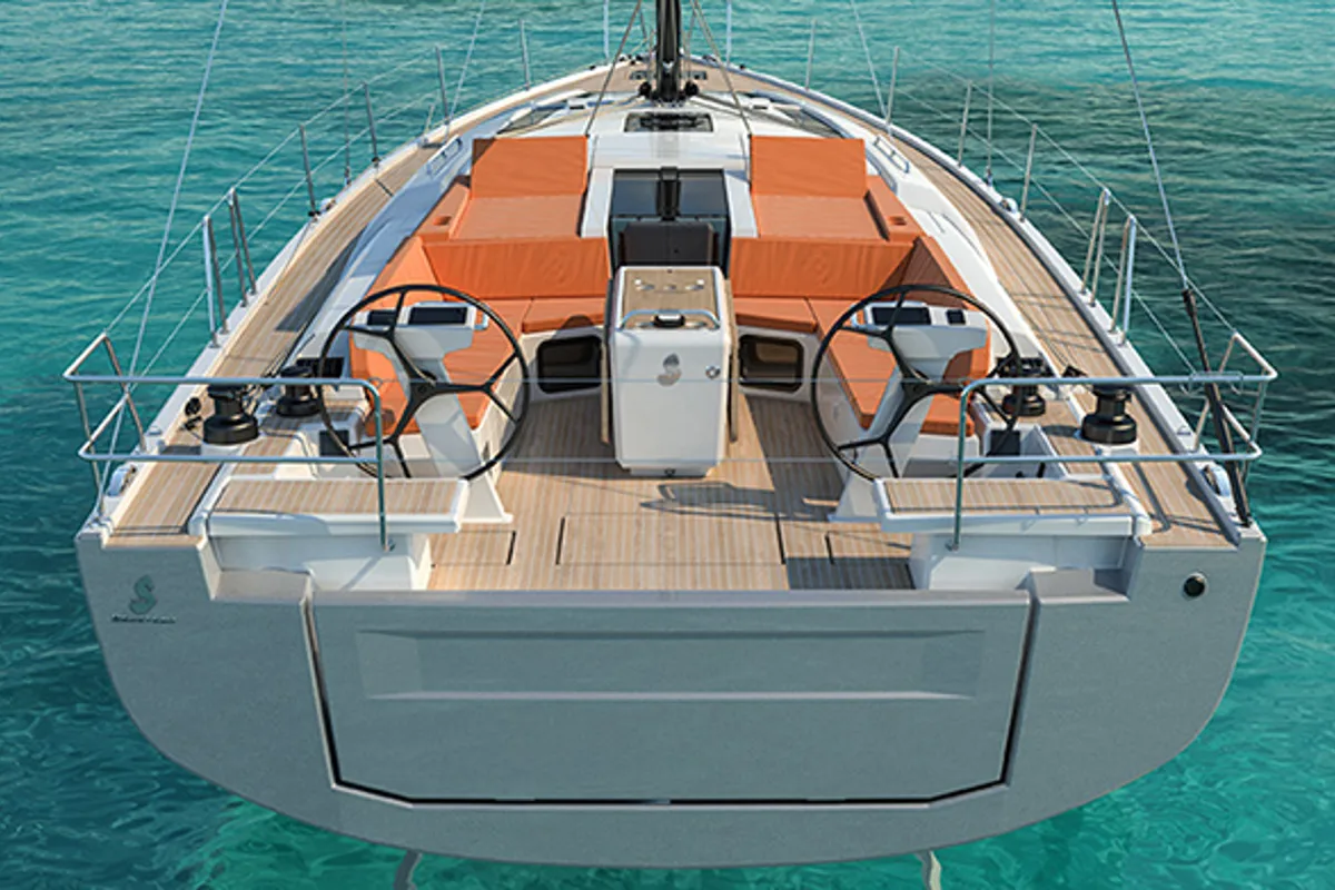 Cockpit of Mighty M, a Beneteau Oceanis 51.1 sailboat at Athens, Greece