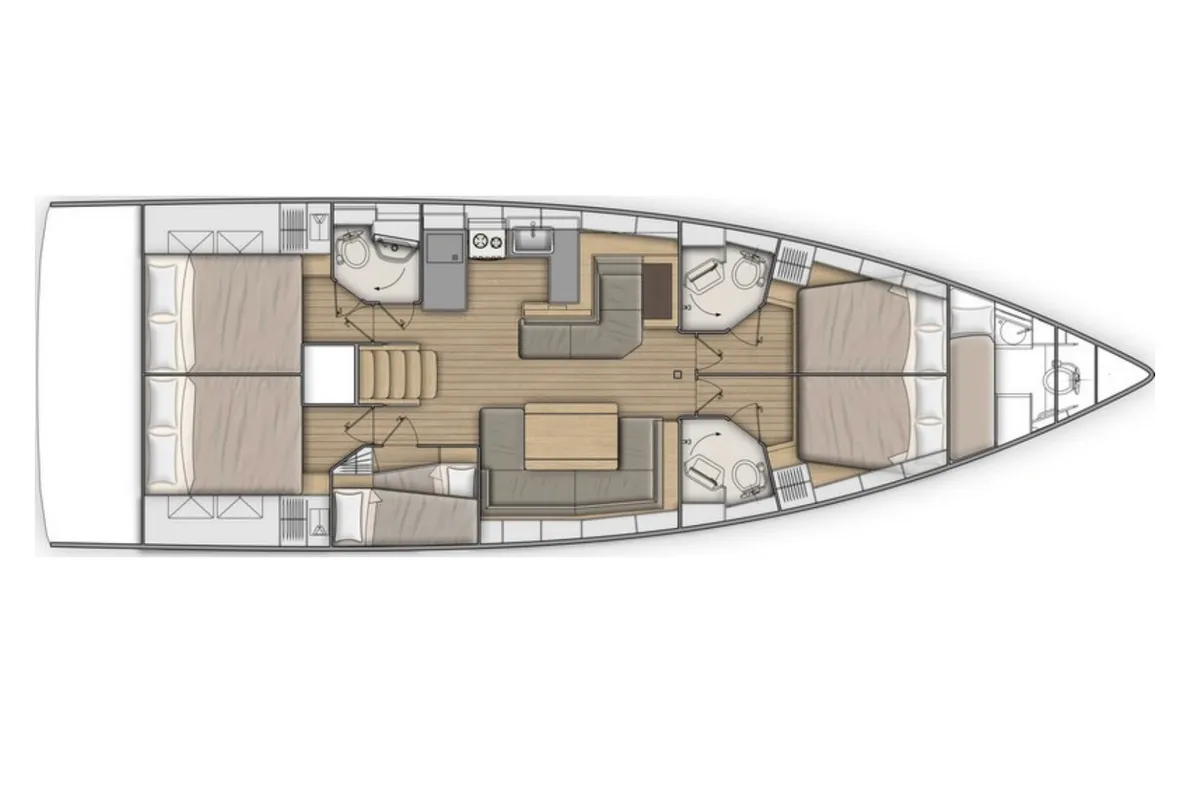Galley of Mighty M, a Beneteau Oceanis 51.1 sailboat at Athens, Greece