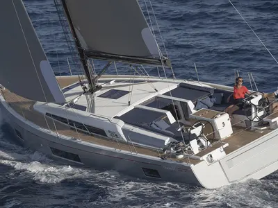 Head on Mighty M, a Beneteau Oceanis 51.1 sailboat at Athens, Greece