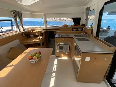 Galley of Zèfiro, a Excess 11 catamaran at Nettuno, Italy