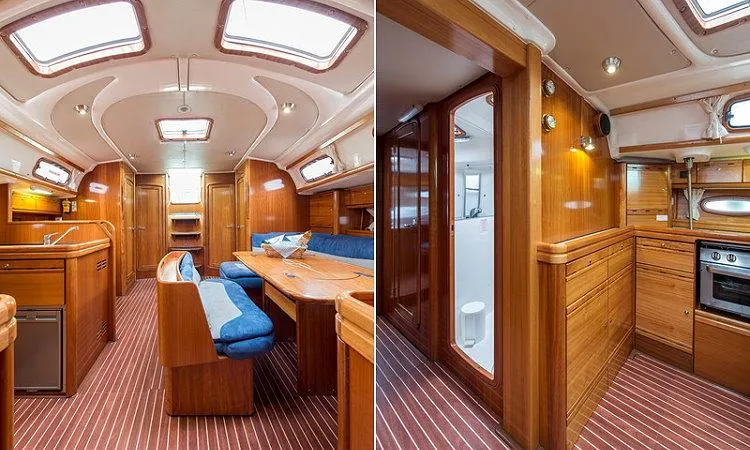 Salon of Blu Limone, a Bavaria 50 Cruiser sailboat at Nettuno, Italy