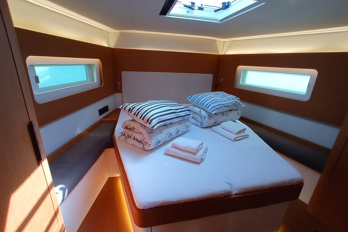 Cabin on Silhuette, a Beneteau First 53 sailboat at Primošten, Croatia