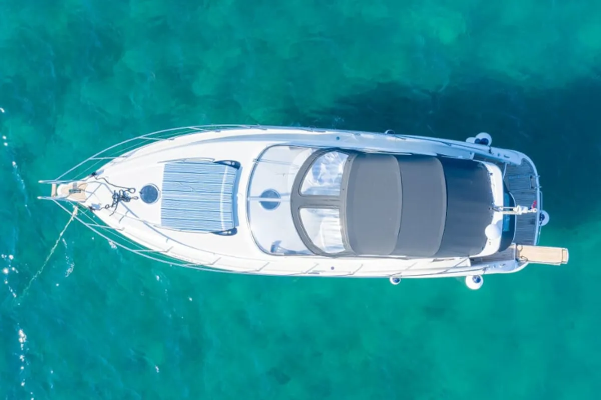 Exterior view of Fido, a Gobbi 425 motorboat at Općina Sveti Filip i Jakov, Croatia