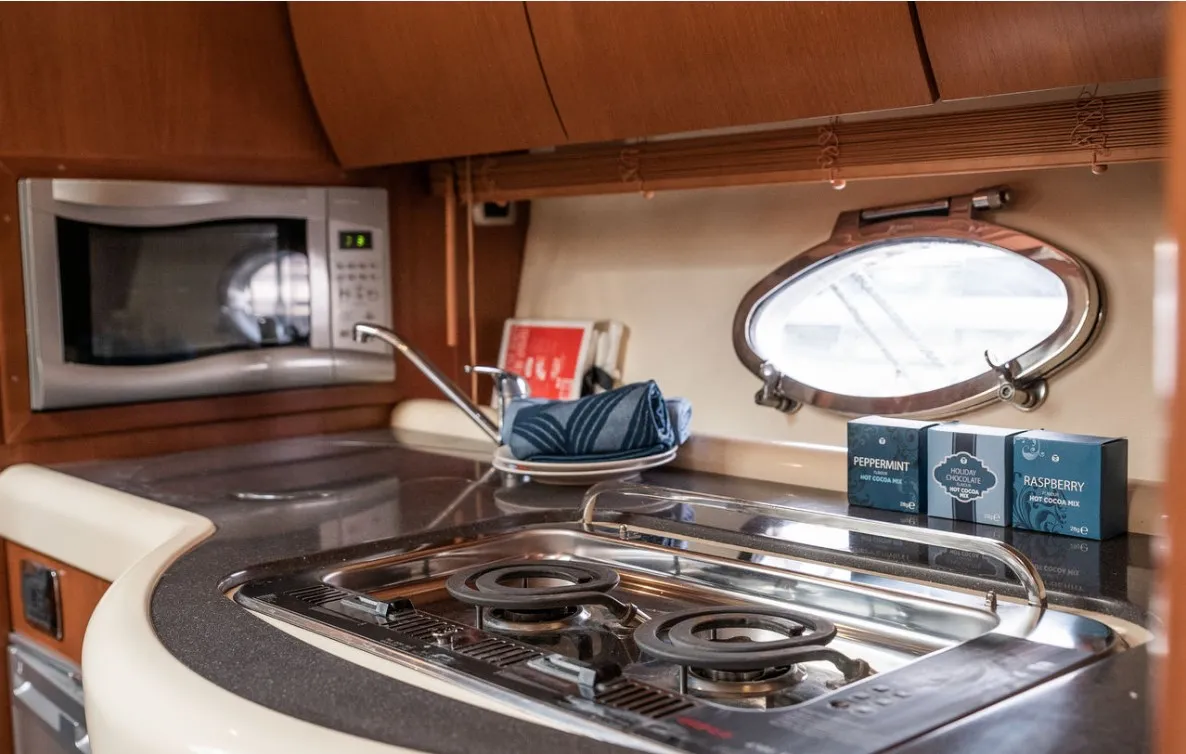 Galley of Fido, a Gobbi 425 motorboat at Općina Sveti Filip i Jakov, Croatia