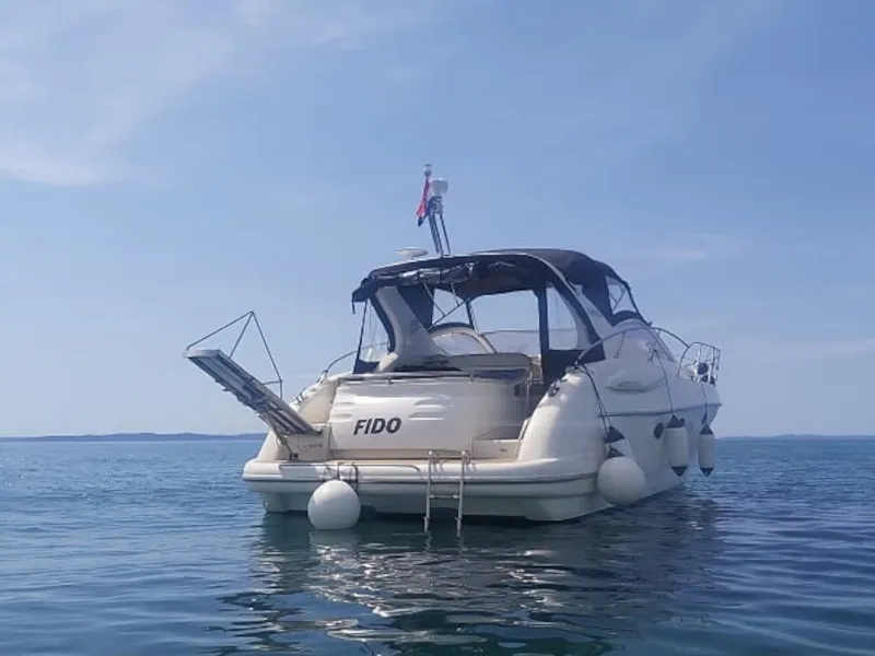 Exterior view of Fido, a Gobbi 425 motorboat at Općina Sveti Filip i Jakov, Croatia