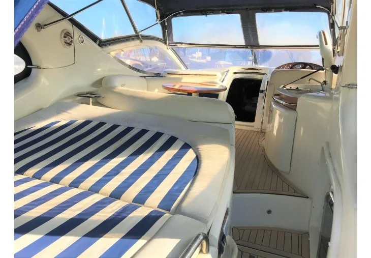 Cockpit of Fido, a Gobbi 425 motorboat at Općina Sveti Filip i Jakov, Croatia