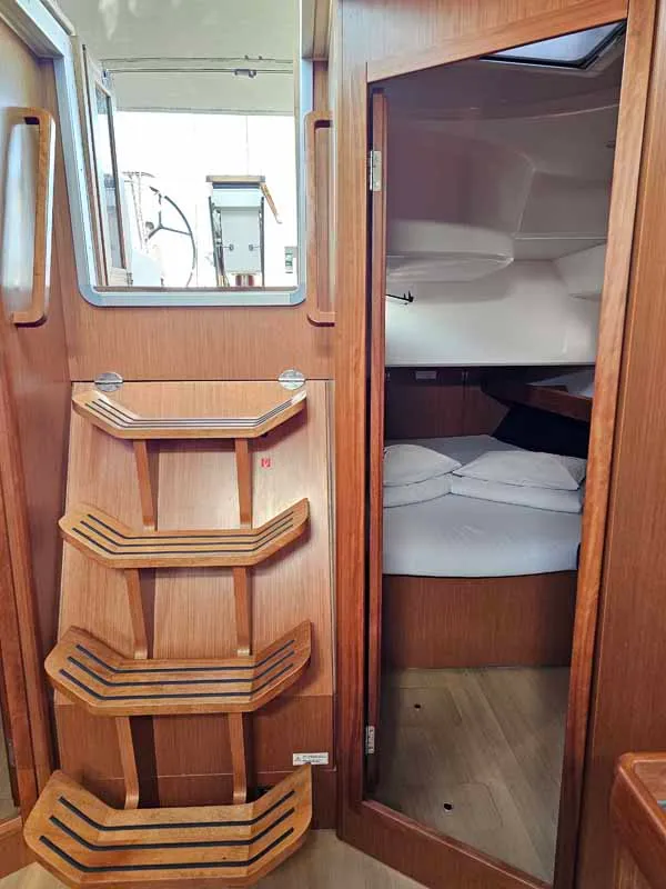Cabin on Elsa, a Bavaria Cruiser 46 sailboat at Punat, Croatia