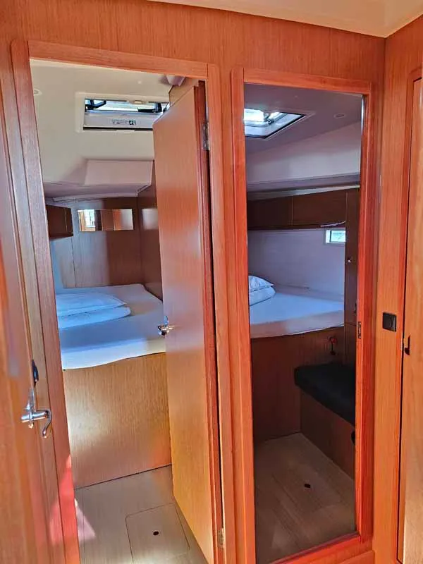 Cabin on Elsa, a Bavaria Cruiser 46 sailboat at Punat, Croatia