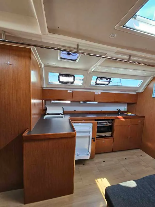 Galley of Elsa, a Bavaria Cruiser 46 sailboat at Punat, Croatia