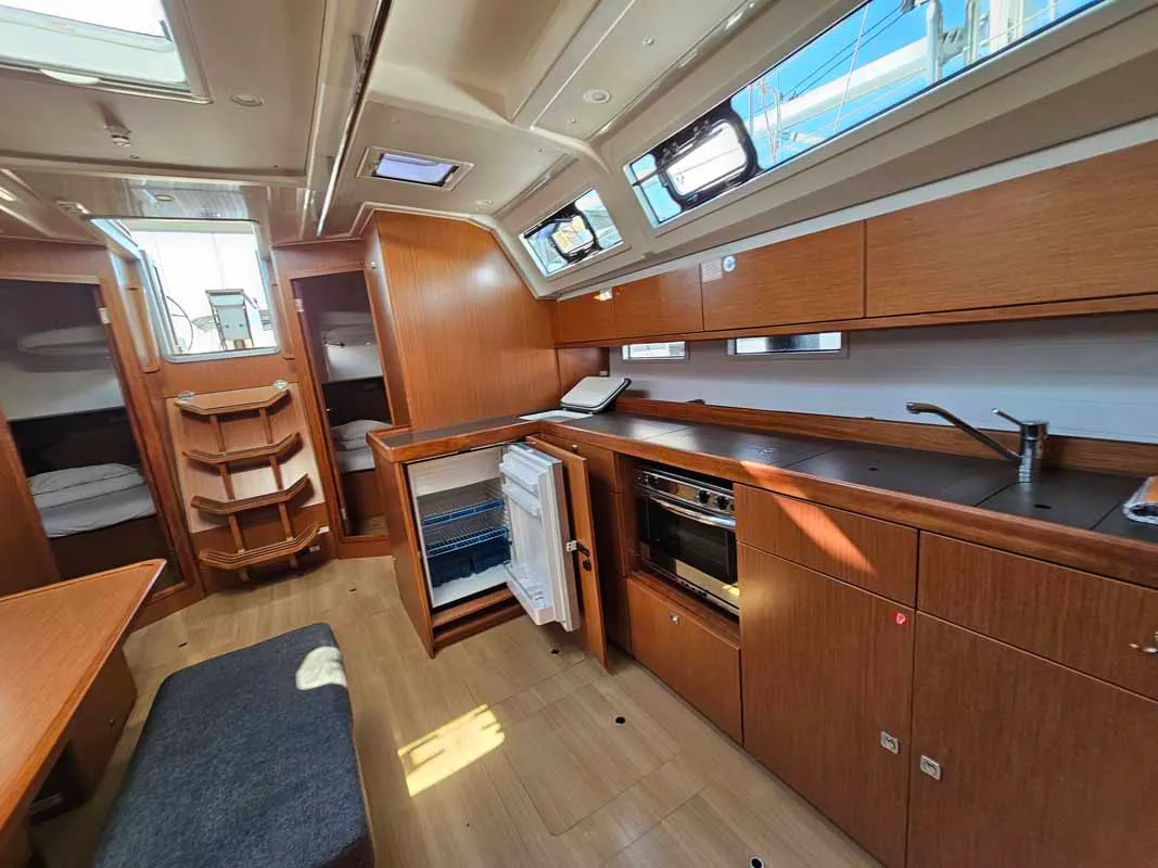 Galley of Elsa, a Bavaria Cruiser 46 sailboat at Punat, Croatia