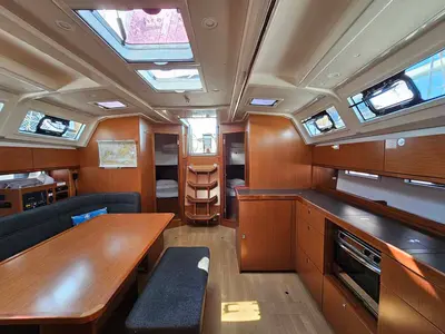 Salon of Elsa, a Bavaria Cruiser 46 sailboat at Punat, Croatia