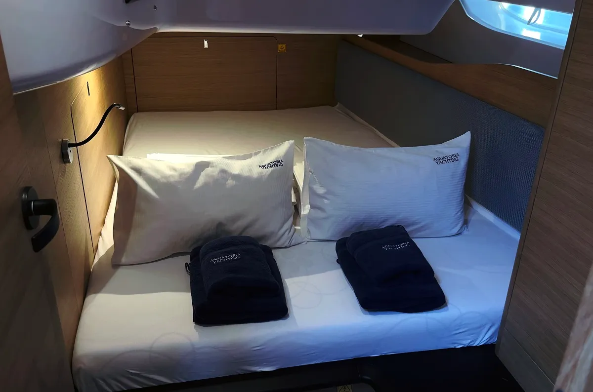 Cabin on Iron Man, a Elan E6 sailboat at Pirovac, Croatia