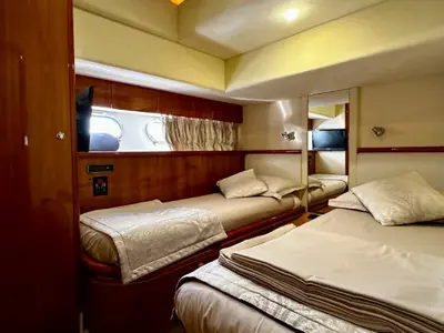 Cabin on Angelica, a Ferretti Yachts 730 motor yacht at Riposto, Italy