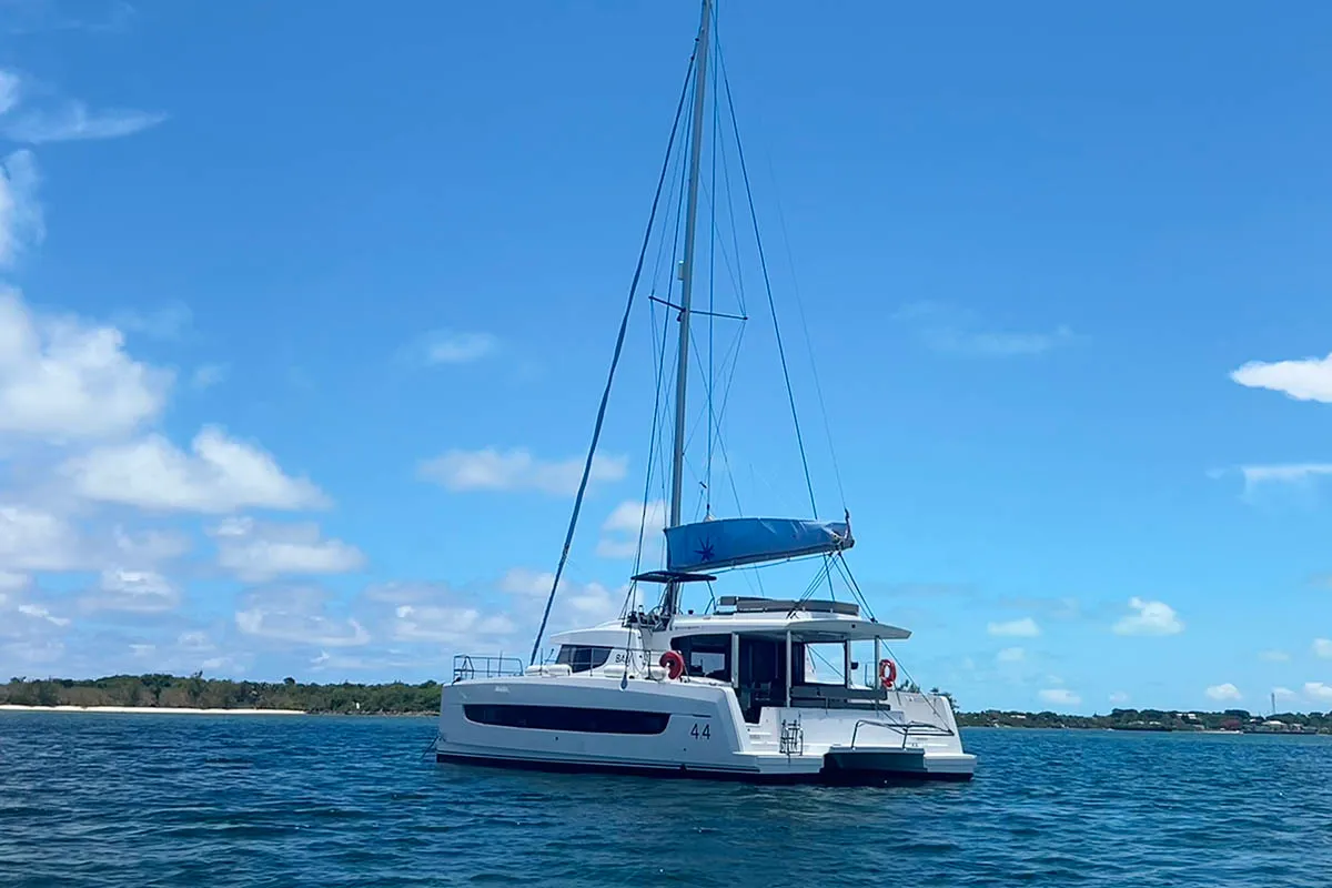 Exodus, a Bali 4.4 catamaran at Central Abaco, Bahamas