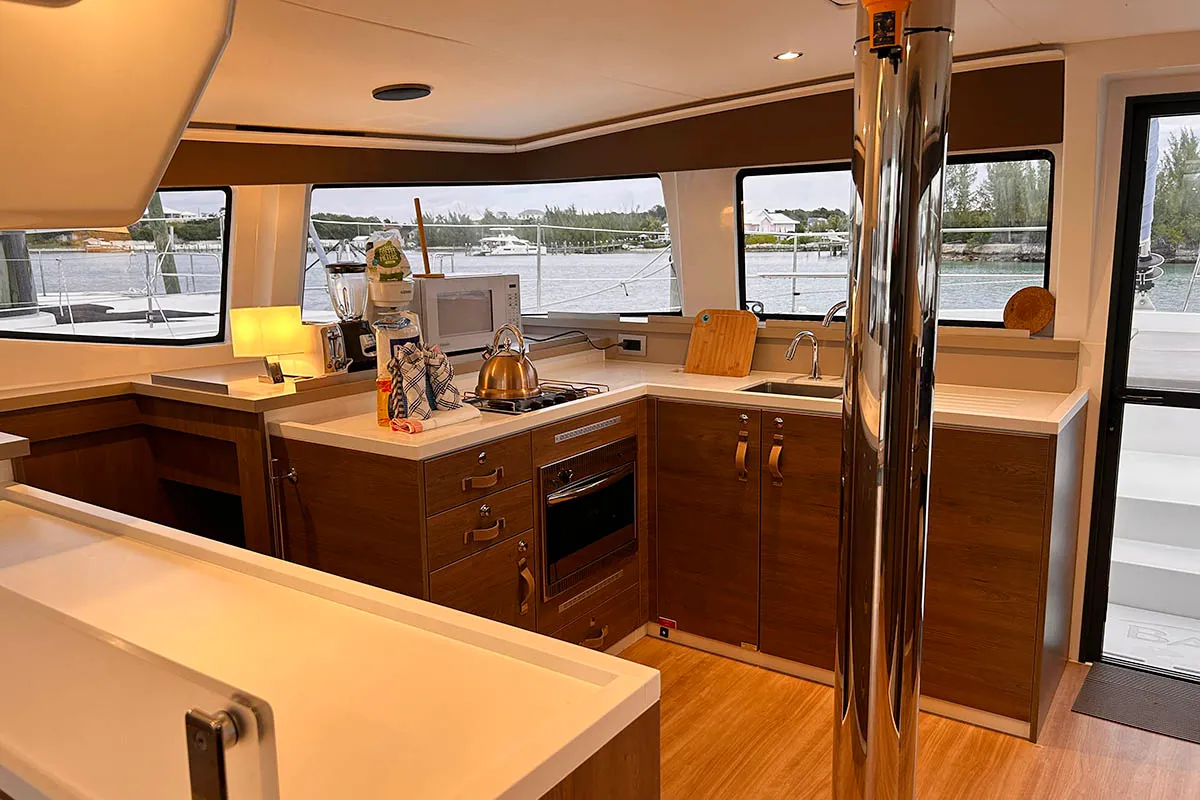 Exodus, a Bali 4.4 catamaran at Central Abaco, Bahamas