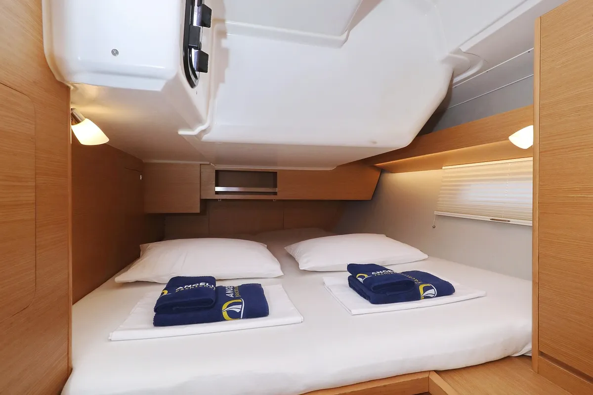 Cabin on Air Princess, a Dufour 430 GL sailboat at Grad Biograd na Moru, Croatia