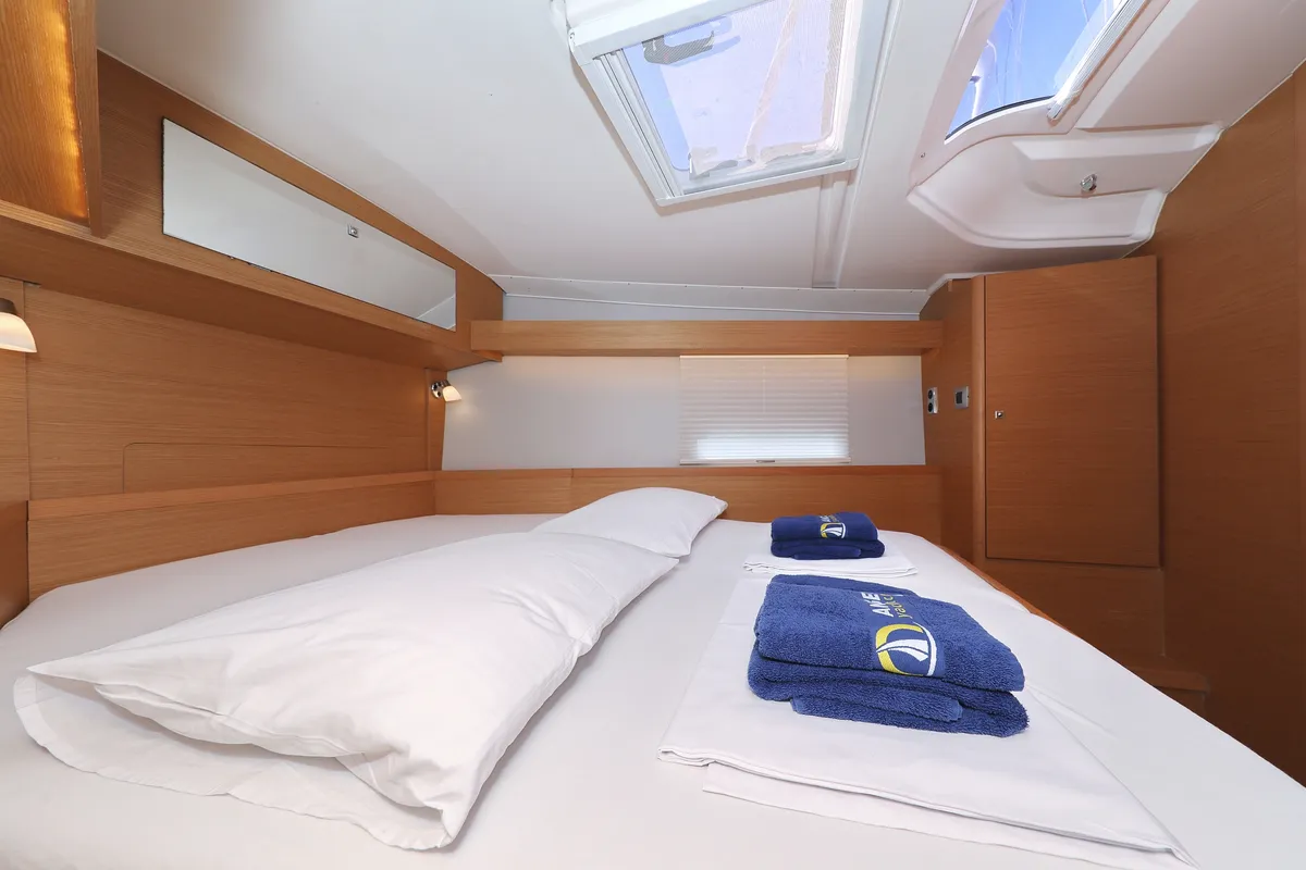 Cabin on Air Princess, a Dufour 430 GL sailboat at Grad Biograd na Moru, Croatia