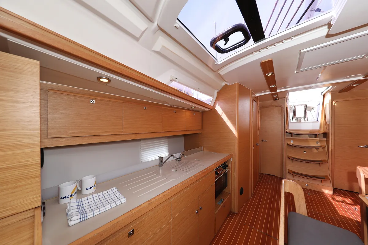Galley of Air Princess, a Dufour 430 GL sailboat at Grad Biograd na Moru, Croatia