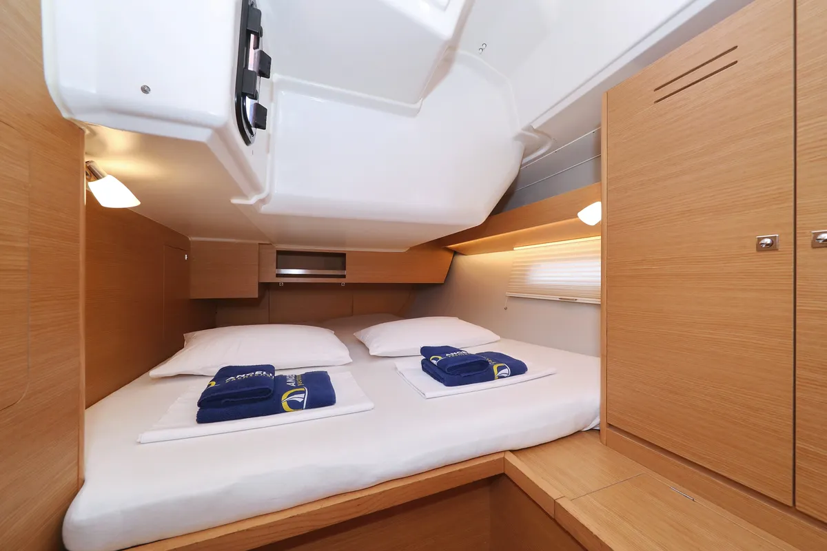 Cabin on Air Princess, a Dufour 430 GL sailboat at Grad Biograd na Moru, Croatia