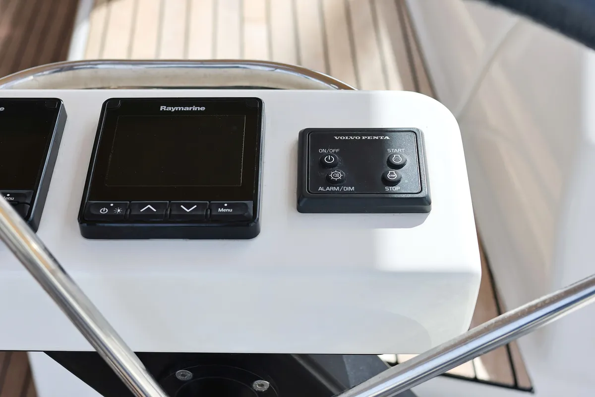 Cockpit of Air Princess, a Dufour 430 GL sailboat at Grad Biograd na Moru, Croatia