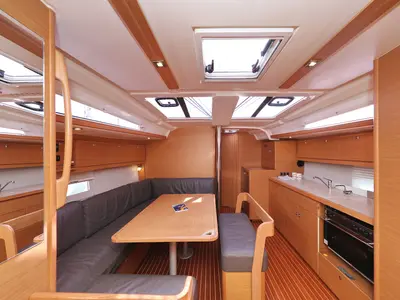 Salon of Air Princess, a Dufour 430 GL sailboat at Grad Biograd na Moru, Croatia