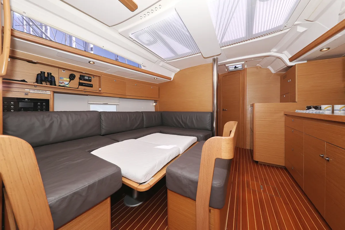 Salon of Air Princess, a Dufour 430 GL sailboat at Grad Biograd na Moru, Croatia
