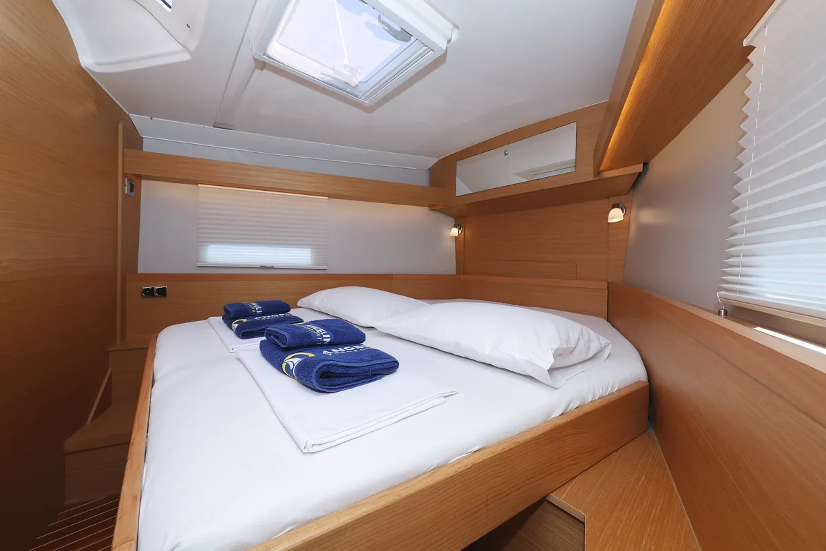 Cabin on Air Princess, a Dufour 430 GL sailboat at Grad Biograd na Moru, Croatia