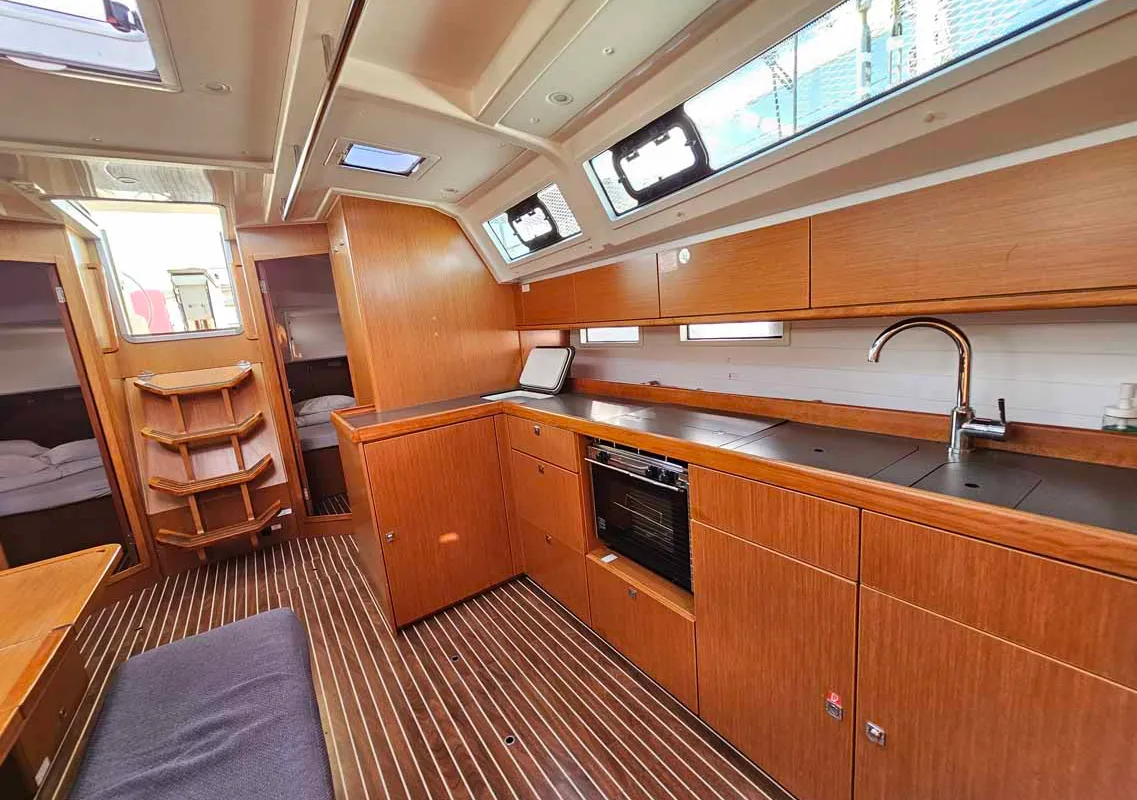 Galley of Tac II, a Bavaria Cruiser 46 sailboat at Punat, Croatia