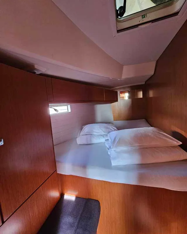 Cabin on Tac II, a Bavaria Cruiser 46 sailboat at Punat, Croatia