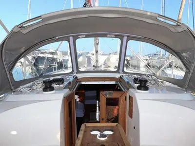 Deck of Aria, a Bavaria Cruiser 34 sailboat at Grad Biograd na Moru, Croatia