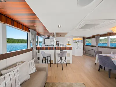 Salon of Dalmatino, a Gulet Luxury Sailing Yacht sailboat at Split, Croatia