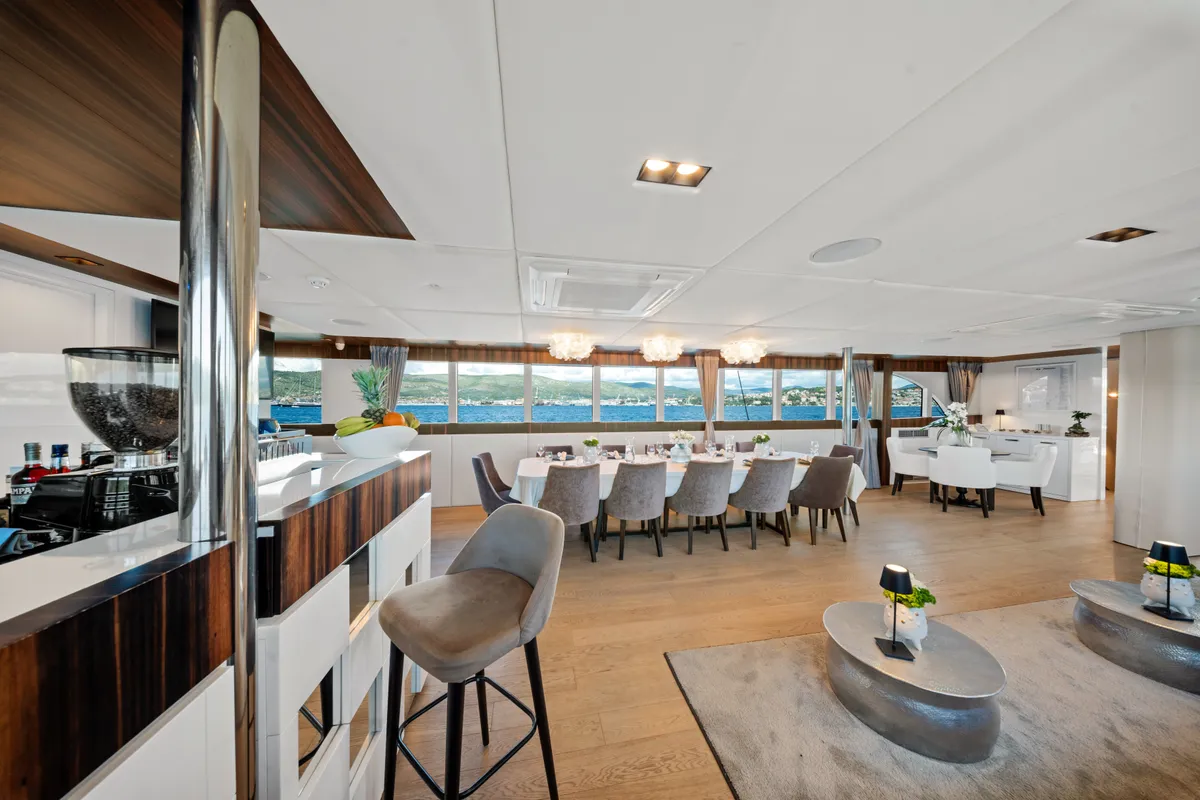 Salon of Dalmatino, a Gulet Luxury Sailing Yacht sailboat at Split, Croatia