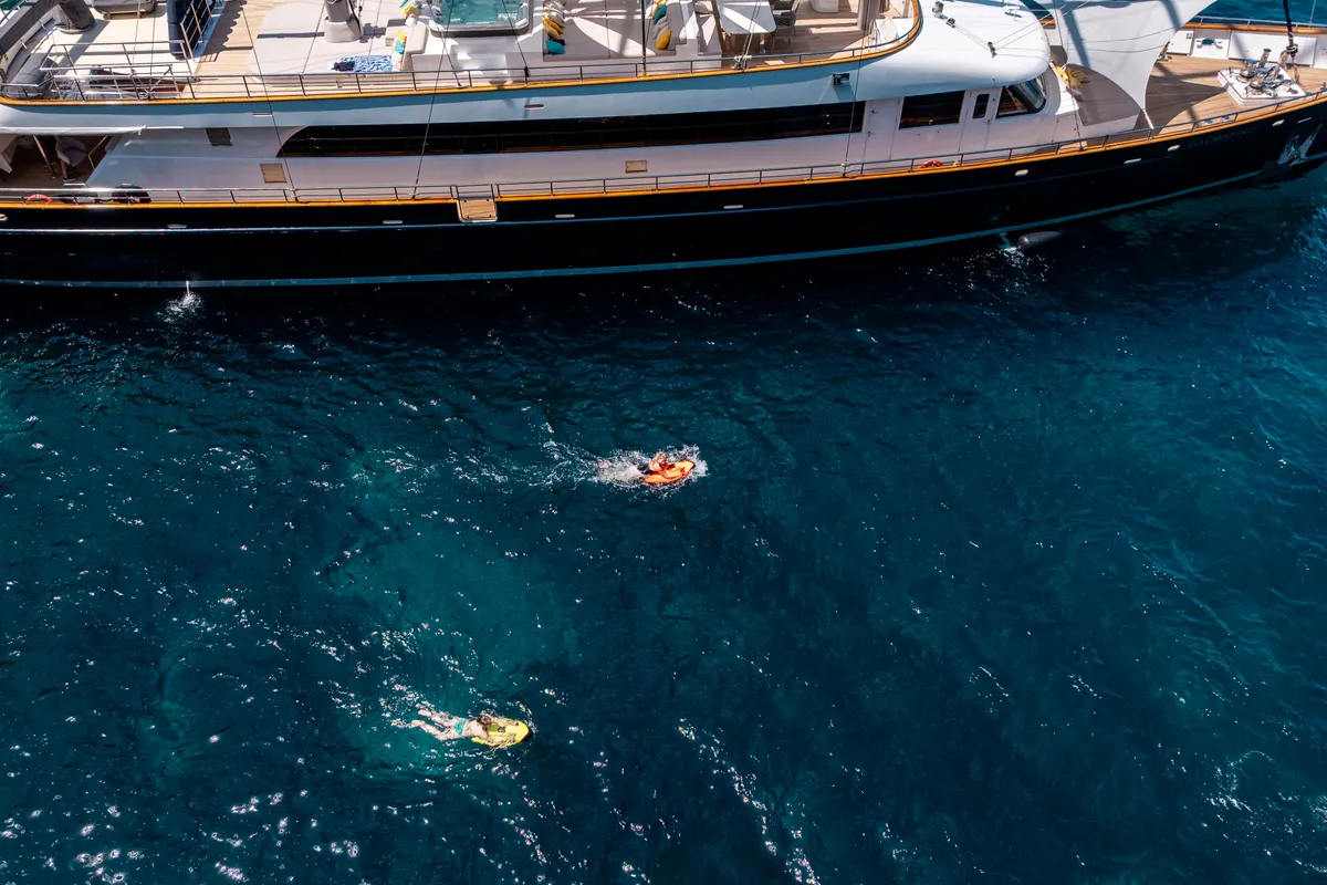 Exterior view of Dalmatino, a Gulet Luxury Sailing Yacht sailboat at Split, Croatia