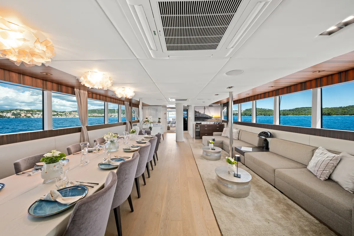 Salon of Dalmatino, a Gulet Luxury Sailing Yacht sailboat at Split, Croatia