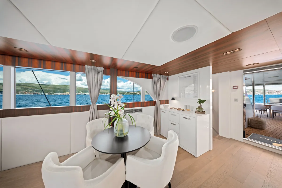 Salon of Dalmatino, a Gulet Luxury Sailing Yacht sailboat at Split, Croatia