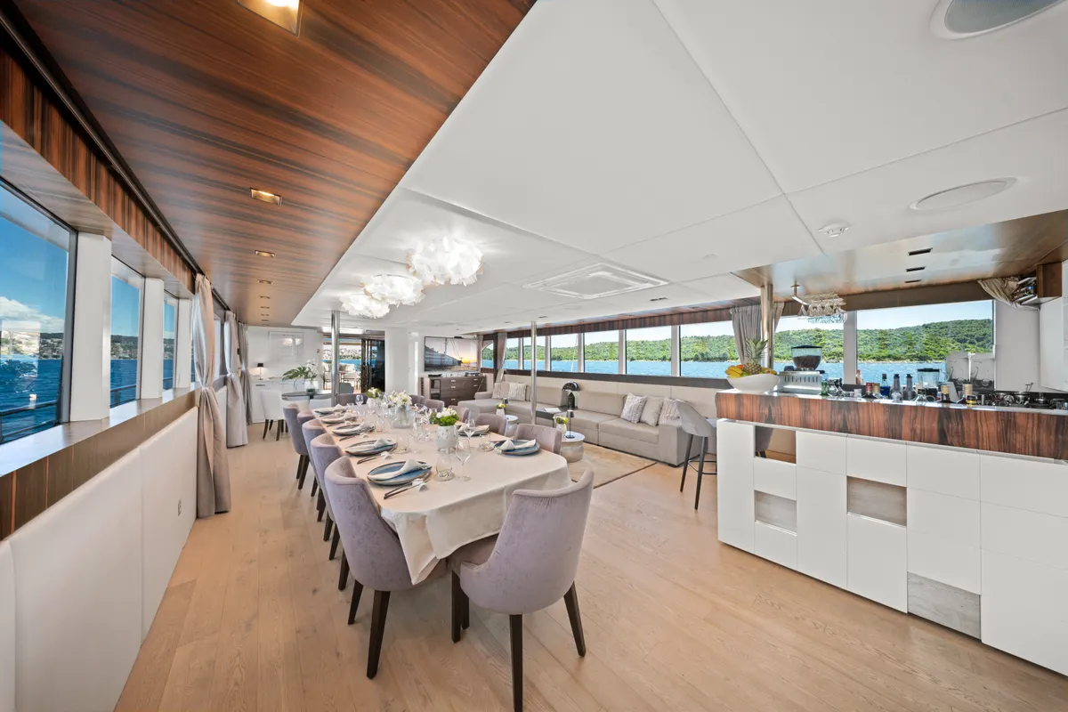 Salon of Dalmatino, a Gulet Luxury Sailing Yacht sailboat at Split, Croatia