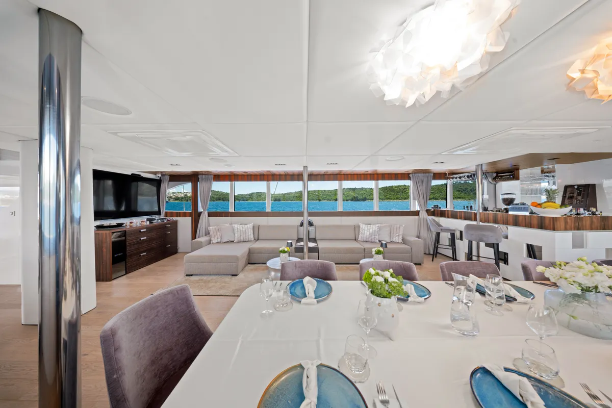 Salon of Dalmatino, a Gulet Luxury Sailing Yacht sailboat at Split, Croatia