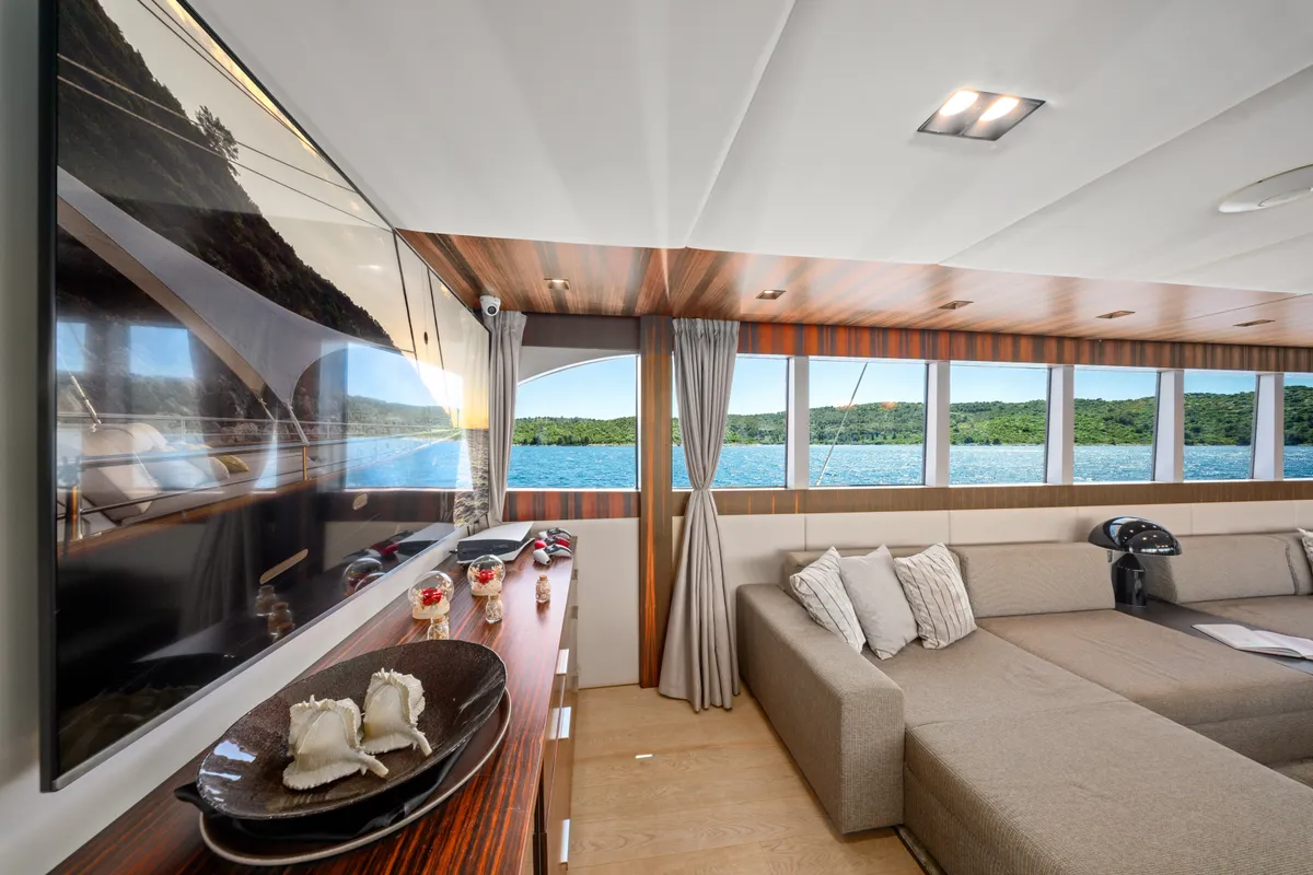 Salon of Dalmatino, a Gulet Luxury Sailing Yacht sailboat at Split, Croatia