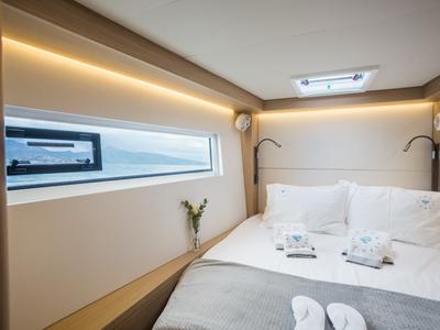 Cabin on JEWEL, a Lagoon 51 catamaran at Athens, Greece