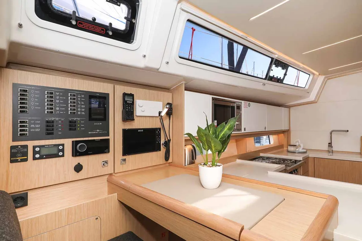 Galley of Delizia, a Bavaria C46 sailboat at Grad Biograd na Moru, Croatia