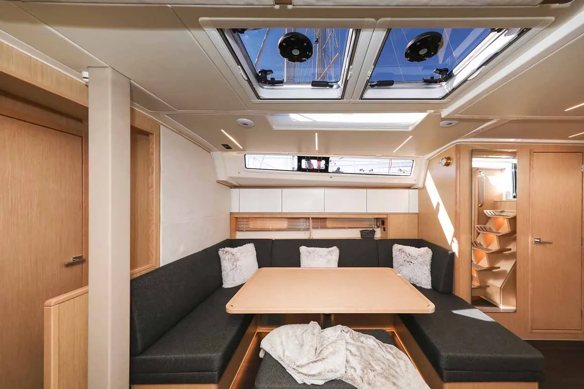 Salon of Delizia, a Bavaria C46 sailboat at Grad Biograd na Moru, Croatia