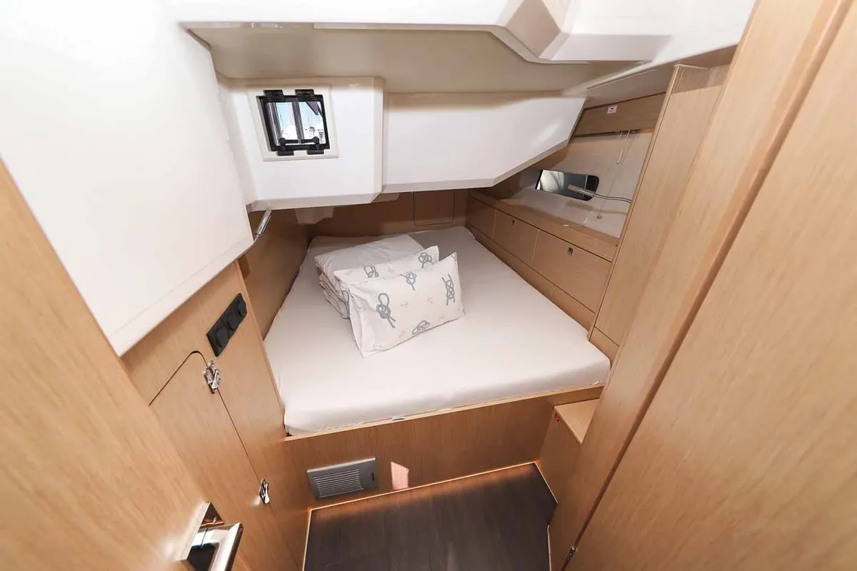 Cabin on Delizia, a Bavaria C46 sailboat at Grad Biograd na Moru, Croatia