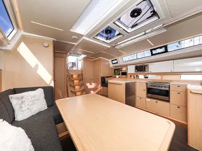 Galley of Delizia, a Bavaria C46 sailboat at Grad Biograd na Moru, Croatia