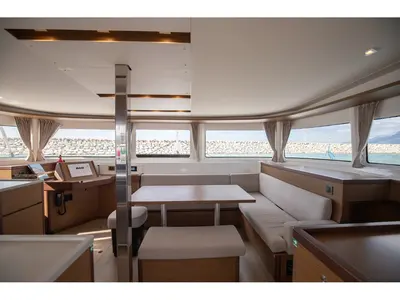 Salon of Ricky, a Lagoon 46 catamaran at Capo d'Orlando, Italy
