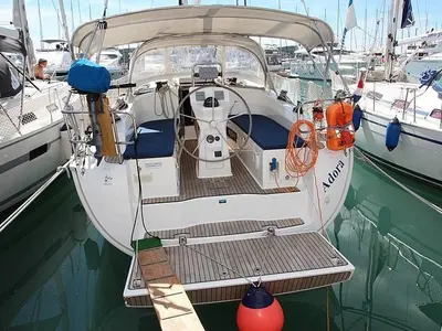 Deck of ADORA, a Bavaria Cruiser 36 sailboat at Primošten, Croatia