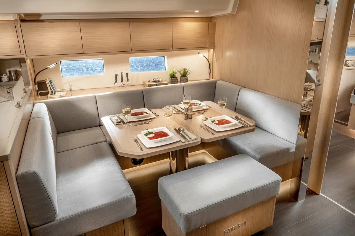 Salon of Sea Queen, a Bavaria C50 Style sailboat at Pula, Croatia